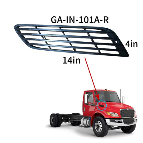 GA-IN-101A-R Hood Grille Black Right Side For International MV 2022+ 4134230C2