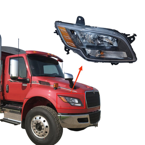 GA-IN-107A-R Halogen Headlight Black Right Side For International MV 2022 2023 2024