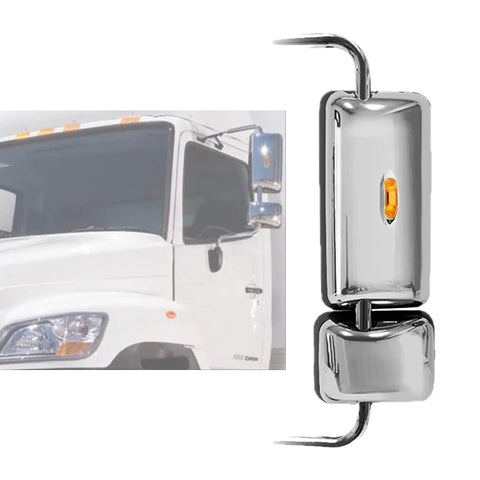 GA-A-402C-L Door Mirror Assembly Chrome W/Lamp Left Driver Side For Hino 238 258 268 338 2008-2021