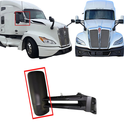 GA-KW-023-1B-R=GA-KW-055-1B-R Door Mirror Cover Black RH R22-6299-100 For Kenworth T680/880 2005 2006 2007 2008 2009 2010 2011 2012 2013 2014 2015 2016 2017 2018 2019 2020 2022 2023 2024 2025 2026