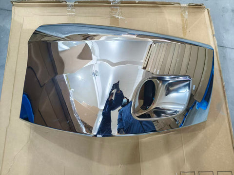 GA-PE-008D-L Chrome Corner Bumper With Fog Light Hole Left Side For Peterbilt 579 2013-2022