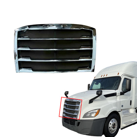 GA-CA1802-B1 Grille Chrome W/Bug Screen For Freightliner Cascadia 2018 2019 2020 2021 2022 2023 2024 GA-FR-091A-YJ