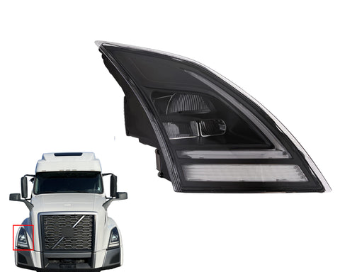 GA-V-096A-R Black Reflective LED Headlight W/DRL W/LED Control Module Right Side For Volvo VNR&VNL  2018 2019 2020 2021 2022 2023