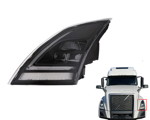 GA-V-096A-L Black Reflective LED Headlight W/DRL W/LED Control Module Left Side For Volvo VNR&VNL  2018 2019 2020 2021 2022 2023