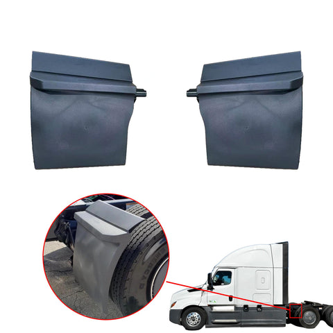 GA-FR-166-Pair Gray Truck Quarter Fender W/ Clamp LH&amp;RH For Freightliner Cascadia 2018 2019 2020 2021 2022 2023 2024