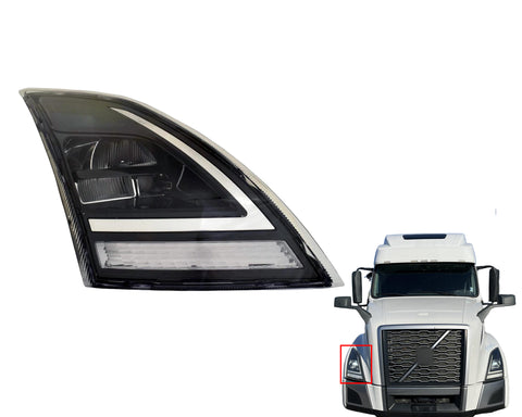 GA-V-096B-R Black Reflective LED Headlight W/O DRL W/LED Control Module Right Side For Volvo VNR&VNL  2018 2019 2020 2021 2022 2023