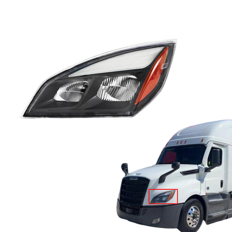 GA-FR-097-L Black LED Headlamp LH For Freightliner Cascadia 2018 2019 2020 2021 2022 2023 2024
