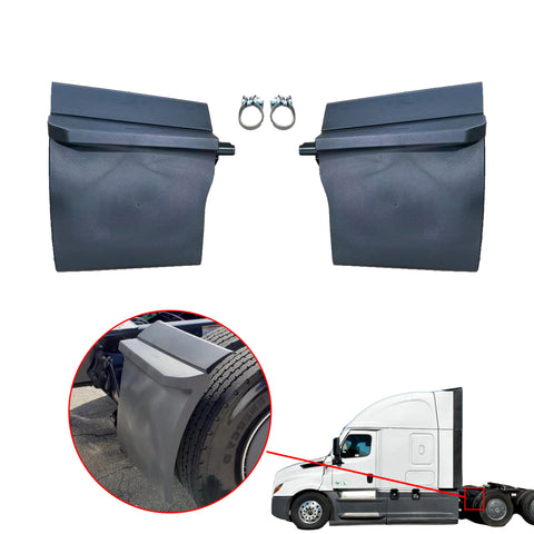 GA-FR-166-1-Pair Gray Truck Quarter Fender W/ Clamp LH&RH For Freightliner Cascadia 2018-2024