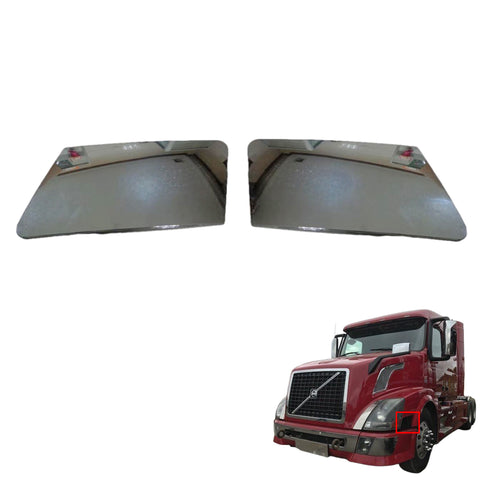 GA-V-033-Pair Chrome  Headlight Molding LH&RH FIT FOR VOLVO VNL 2004 2005 2006 2007 2008 2009 2010 2011 2012 2013 2014 2015 2016 2017 BUMPER EXTENSION CORNER CHROME TRIM SET LEFT&RIGHT