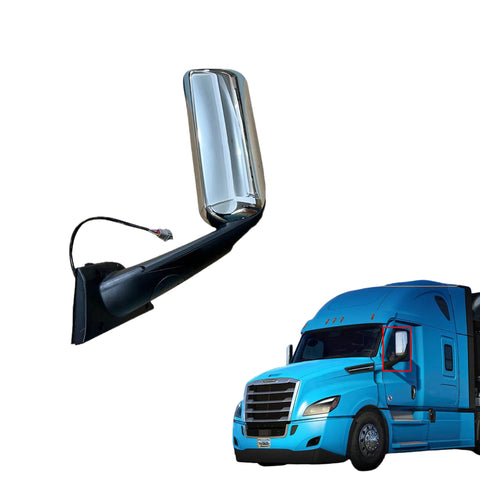 GA-FR-099A-L Door Mirror Chrome LH Driver Side For Freightliner Cascadia 2018 2019 2020 2021 2022 2023 2024