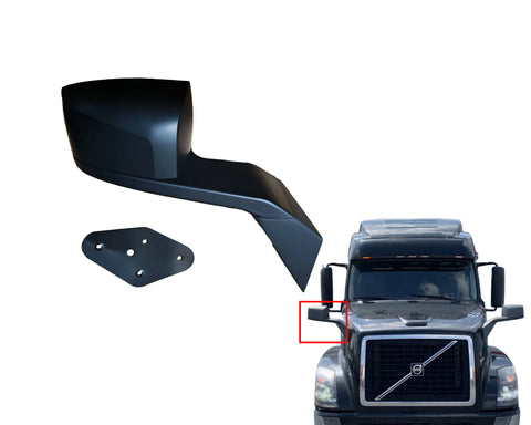 GA-V-012A-R For 2004 2005 2006 2007 2008 2009 2010 2011 2012 2013 2014 2015 2016 2017 Volvo Vn Vnl Truck Mirror Mounting Plate Hood Mirrors Black RH