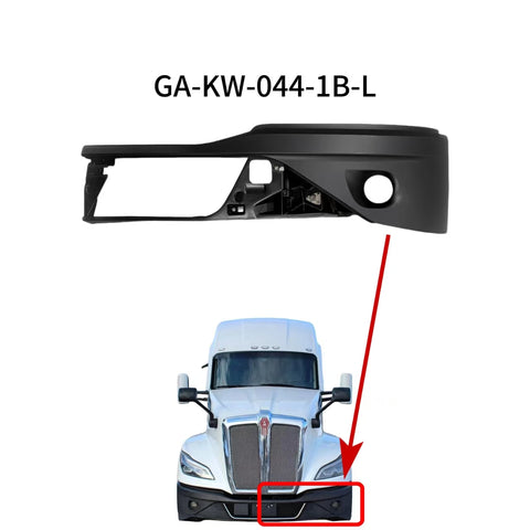 GA-KW-044-1B-L Bumper Corner Paint With Fog Lamp Hole Left Set For Kenworth T680 Next Gen 2022+