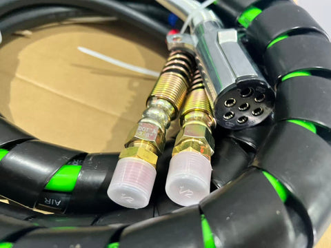 GA-RP301-12-B 12Ft 3 in 1 ABS & Air Power Line Hose Kit Wrap 7 Way Electrical Cable and Airlin