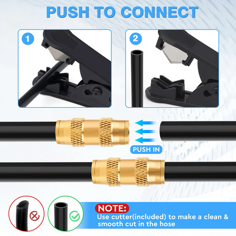 GA-RP-DOT-43 43 PCS Brass DOT Air Brake Line Fittings, 1/4" 3/8" 1/2" Push to Connect Fitting