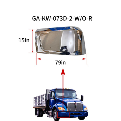 GA-KW-073D-2-W/O-R Corner Bumper Steel Chrome W/O Hole Right Side For Kenworth T480 2021 2022 2023 2024 2025 2026