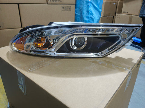 GA-IN-007-A-L Halogen Headlight Assy With LED Decorativer Light Bar With Turn Signal Light Lh, For International 4300/4400 2001 2002 2003 2004 2005 2006 2007 2008 2009 2010 2011 2012