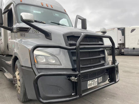 GA-DGIT-3-CAS Black Deer Guard Bumper PVC with Bracket for Freightliner Cascadia 2018-2024