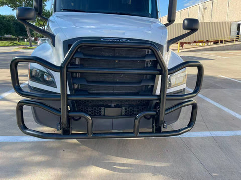 GA-DGCAS-3-S-CAS Black Deer Guard Bumper PVC with Bracket for Freightliner Cascadia 2018-2024