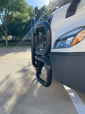GA-DGCAS-3-S-CAS Black Deer Guard Bumper PVC with Bracket for Freightliner Cascadia 2018-2024