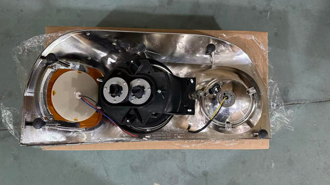 GA-FR-012D-Pair Chrome Cover Headlight Assy With Led Marker Pair For Freightliner Century 1996 1997 1998 1999 2000 2001 2002 2003 2004 2005 2006 2007 2008 2009 2010