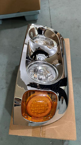 GA-FR-012D-Pair Chrome Cover Headlight Assy With Led Marker Pair For Freightliner Century 1996 1997 1998 1999 2000 2001 2002 2003 2004 2005 2006 2007 2008 2009 2010