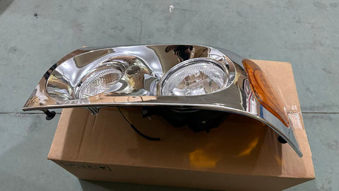 GA-FR-012D-Pair Chrome Cover Headlight Assy With Led Marker Pair For Freightliner Century 1996 1997 1998 1999 2000 2001 2002 2003 2004 2005 2006 2007 2008 2009 2010