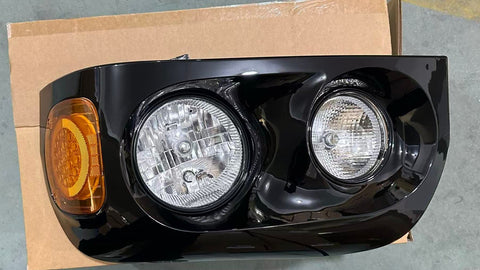 GA-FR-012C-Pair Black Cover Headlight Assy With Led Marker Pair For Freightliner Century1996 1997 1998 1999 2000 2001 2002 2003 2004 2005 2006 2007 2008 2009 2010