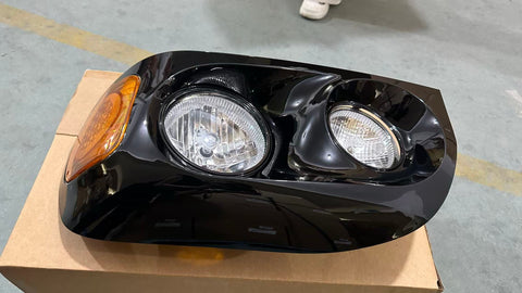 GA-FR-012C-Pair Black Cover Headlight Assy With Led Marker Pair For Freightliner Century1996 1997 1998 1999 2000 2001 2002 2003 2004 2005 2006 2007 2008 2009 2010
