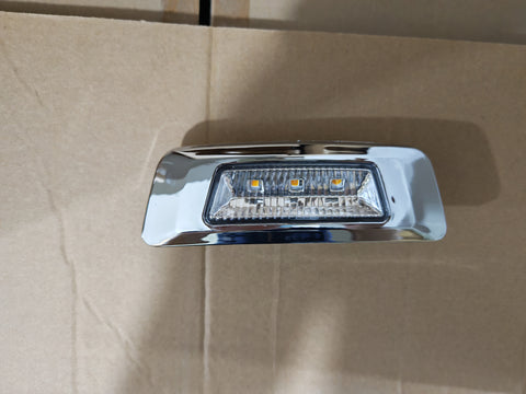 GA-KW-057 Wheel Fender Side Marker Light with Exterior Chrome Bezel for KENWORTH T680/T880