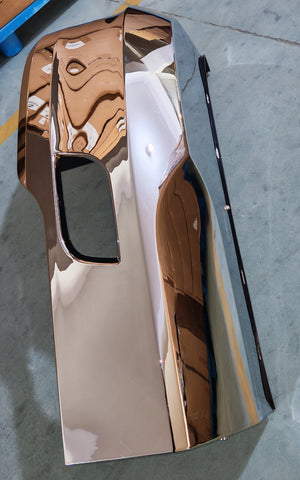 GA-KW-017B-L Chrome Plastic Bumper Without Fog Lamp Hole Left Driver Side for Kenworth T680 2012 2013 2014 2015 2016 2017 2018 2019 2020 2021