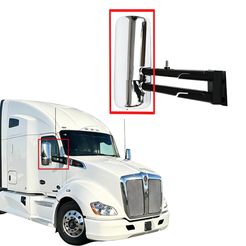 GA-KW-023-1A-R=GA-KW-055-1A-R Door Mirror Cover Chrome RH R22-6299-300 For Kenworth T680/880  2005 2006 2007 2008 2009 2010 2011 2012 2013 2014 2015 2016 2017 2018 2019 2020 2022 2023 2024 2025 2026