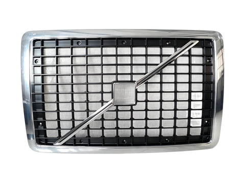 GA-V-007B Volvo VNL 2004 2005 2006 2007 2008 2009 2010 2011 2012 2013 2014 2015 Front Grille Chrome Frame With Bug screen and Mark