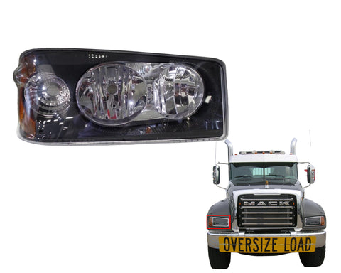 GA-MK-007-R FOR Mack GU4 GU5 GU7 GU8 TD700 HALOGEN HEADLIGHT ASSEMBLY WITH TURN LIGHT RH