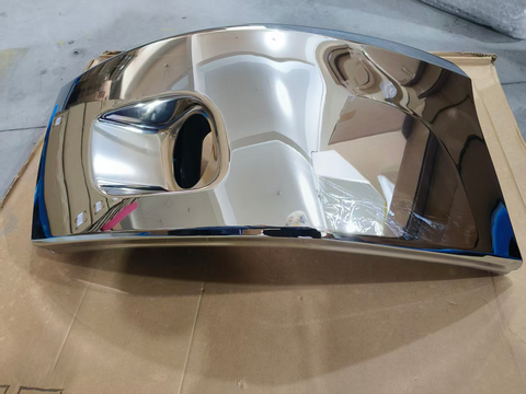 GA-PE-008D-R Chrome Corner Bumper With Fog Light Hole Right Side For Peterbilt 579 2013-2022