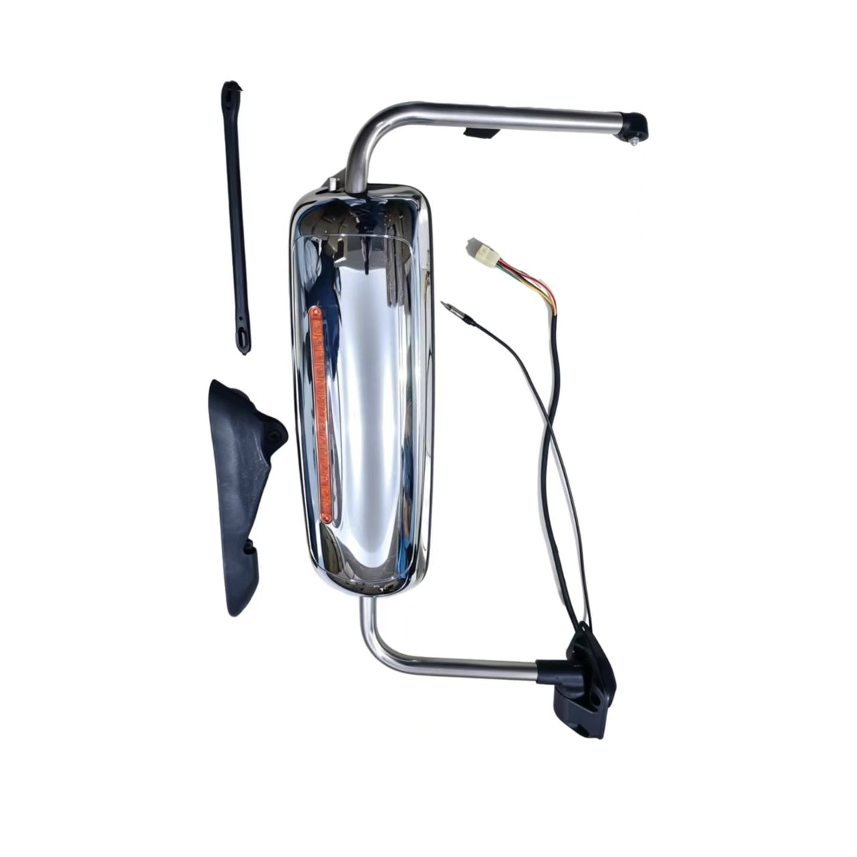 GA-IN-024-R*Chrome Door Mirror W/Arm RH For International Prostar