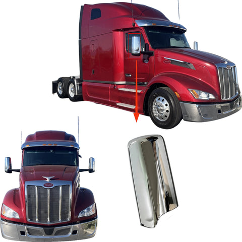 GA-PE-051-1A-R Chrome Door Mirror Cover Right Passenger Side For PETERBILT 579 2023 2024 2025 2026