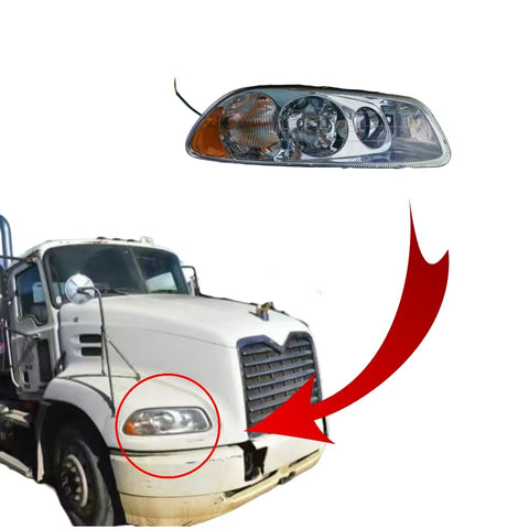 GA-MK-004-P Halogen Headlamp Pair For MACK VISION 1996 1997 1998 1999 2000 2001 2002 2003 2004 2005 2006 2007