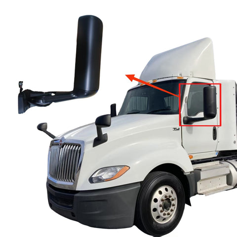 GA-IN-068B-L Black Door Mirror LH Assembly Motorize and Heating for International LT625 2018 2019 2020 2021 2022 2023 2024