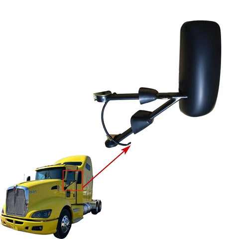 GA-KW-016AL Black Driver Side Mirror Complete For Kenworth T660 T600 T370 T170 2008 2009 2010 2011 2012 2013 2014 2015 2016 2017