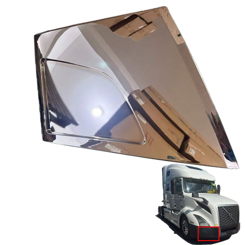 GA-V-081-2-R Chrome Corner Bumper Trim w/o Hole for Volvo VNL 2018 2019 2020 2021 2022 2023 Right Side
