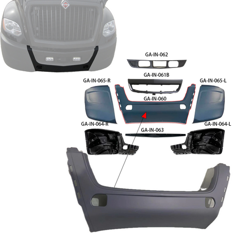 GA-IN-060 Middle Center Bumper Fascia For International LT625 2018 2019 2020 2021 2022 2023 2024