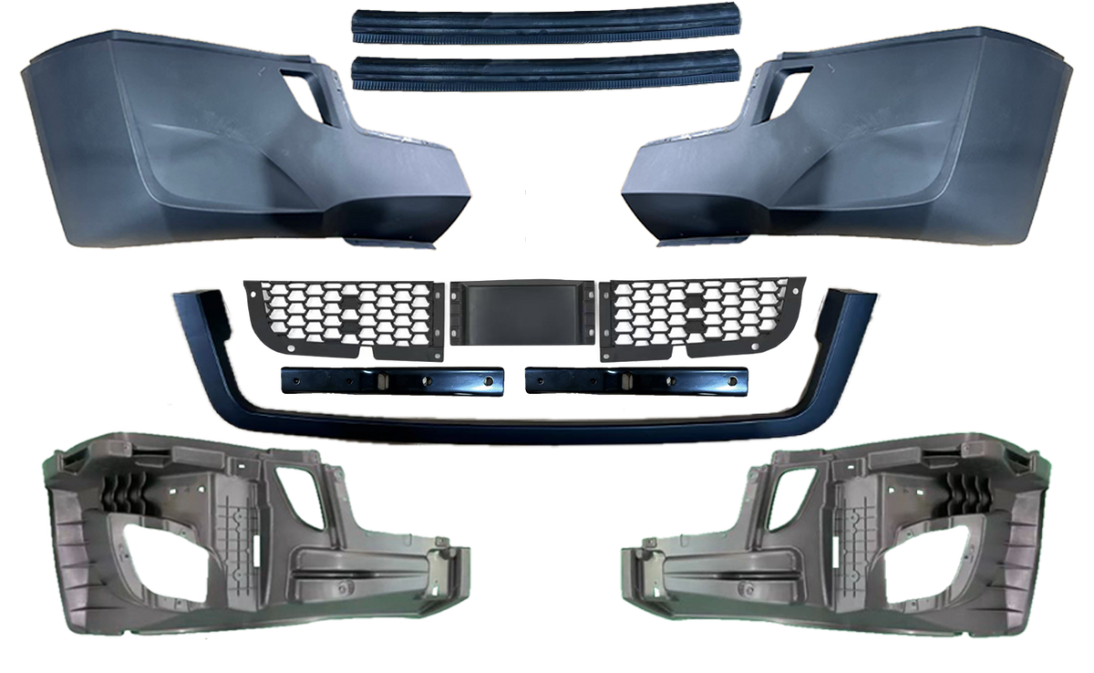 GA-FR-101B-1 Front Bumper W/Radar Cover Air Intake W/O Foglamp Hole  For Cascadia 2018-2024