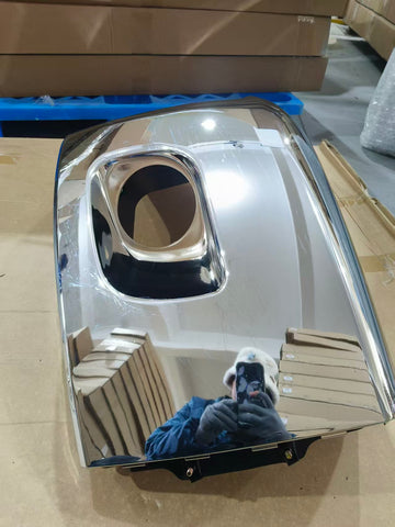 GA-PE-008D-L Chrome Corner Bumper With Fog Light Hole Left Side For Peterbilt 579 2013-2022
