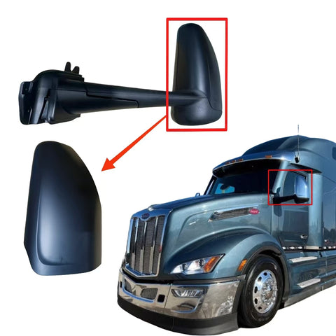 GA-PE-036-1B-L Door Mirror Cover Black Left LH (Driver Side) For Peterbilt 579 2022 2023 2024 2025 2026