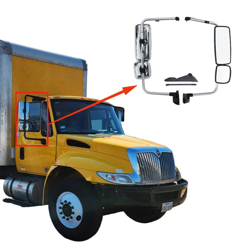 GA-IN-024C-R Chrome Door Mirror RH For International 4300 4200 2002 2003 2004 2005 2006 2007 2008 2009 2010 2011 2012 2013 2014 2015 2016 2017 2018