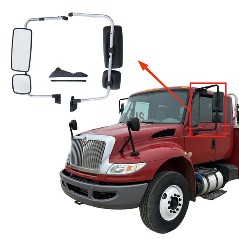 GA-IN-024D-L Black Door Mirror LH For International 4300 4200 2002 2003 2004 2005 2006 2007 2008 2009 2010 2011 2012 2013 2014 2015 2016 2017 2018