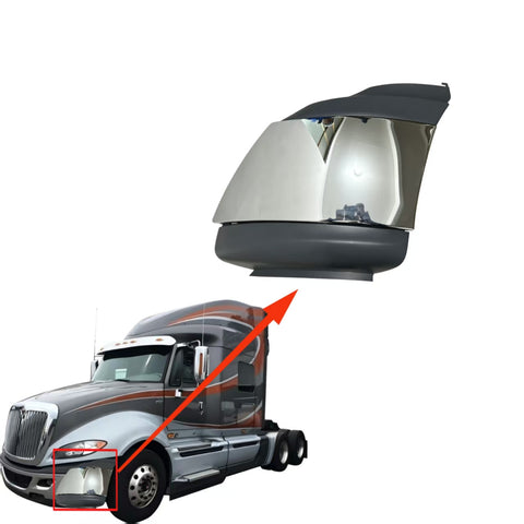 GA-IN-032-L*Front Bumper End W/Chrome Trim LH For International ProStar 2012 2013 2014 2015 2016 2017 2018