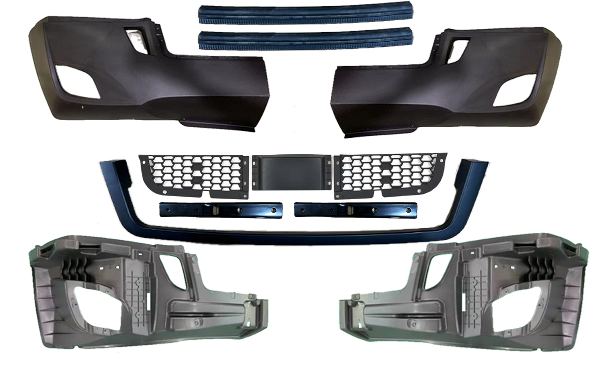 GA-FR-101A-1 Front Bumper W/ Radar Cover Air Intake W/fog lamp Hole For Cascadia 2018-2024