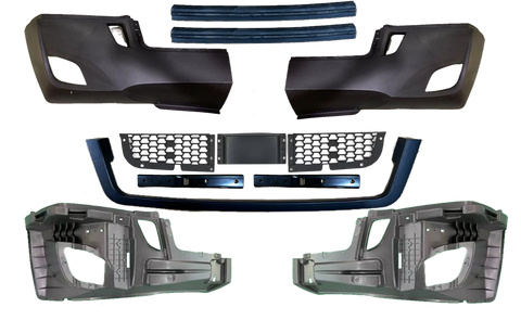 GA-FR-101A-1 Front Bumper W/ Radar Cover Air Intake W/fog lamp Hole For Cascadia 2018-2024