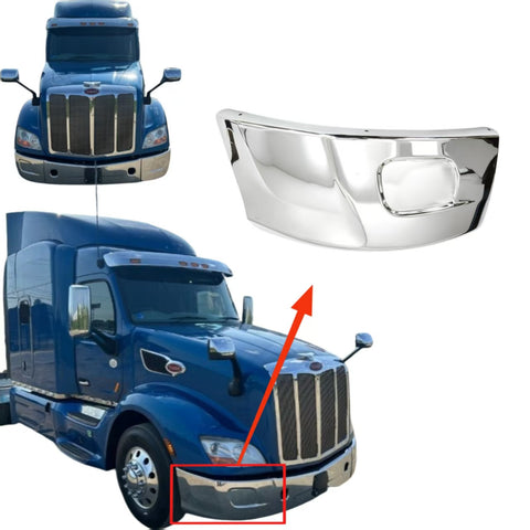 GA-PE-048-2C-R Steel Corner Bumper without Fog Lamp Hole Right Side For Peterbilt 579 2013 2014 2015 2016 2017 2018 2019 2020 2021 2022